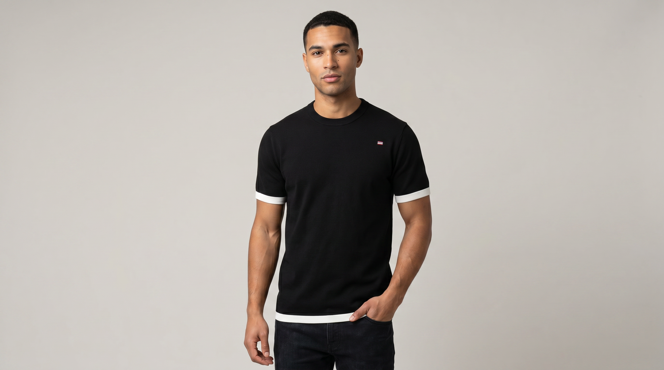Crew Neck Double Cut T-Shirt